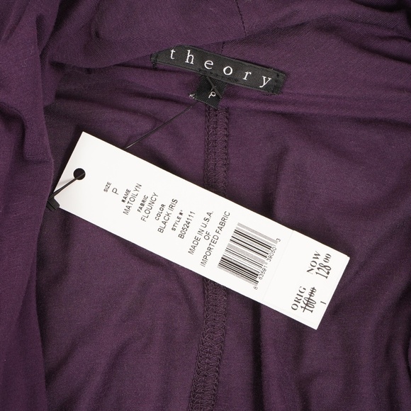 NWT $160 Theory Dark Purple Long Sleeve Cardigan Size P - Picture 3 of 8